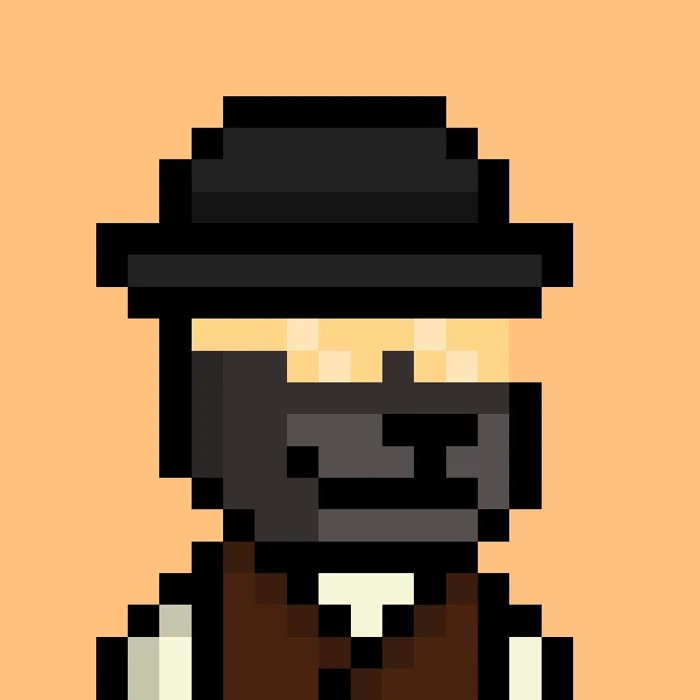 Create meme: Mafia pixel art, pixel characters, cryptopunk #3100