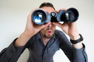 Create meme: meme with binoculars, man with binoculars, looking through binoculars
