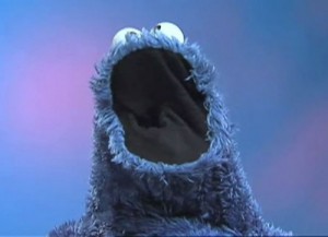 Create meme: Korzhik, cookie monster, Yell