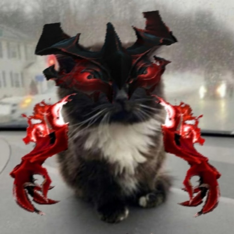 Create meme: smacking kitten ghoul, cat , superhero cat