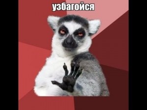 Create meme: uzbagoysya pictures, uzbagoysya, lemur uzbagoysya