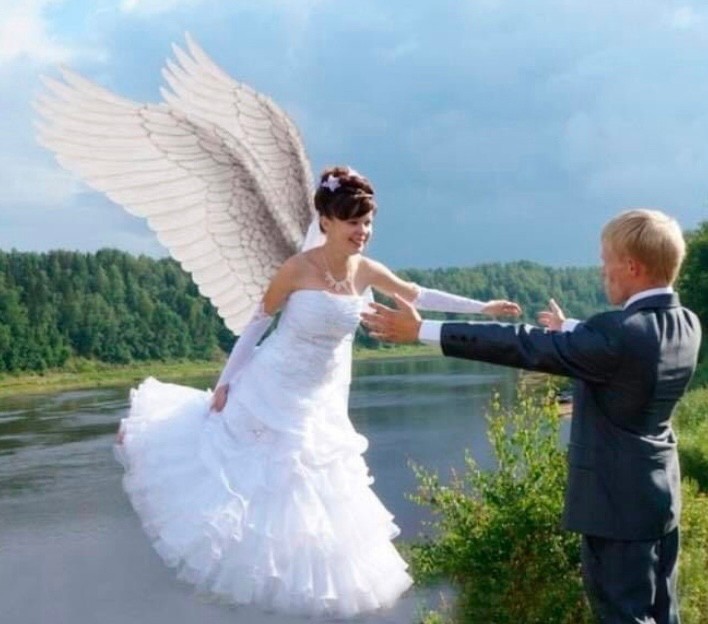 Create meme: wedding photoshop, angels for the wedding, wedding