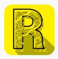 Создать мем: стилизованная буква р, фон буквы, буква r желтая