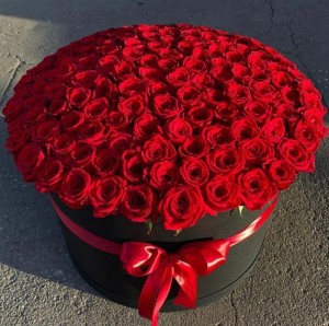 Create meme: roses in box, red roses in box, a bouquet of red roses