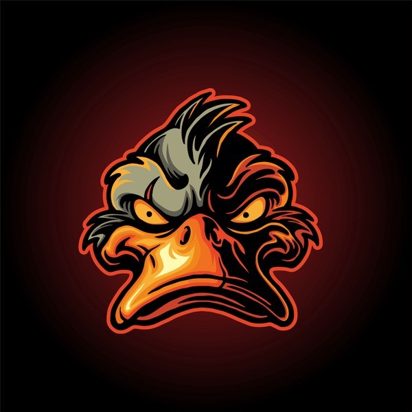Создать мем: курица лого, утка логотип, angry duck mascotte
