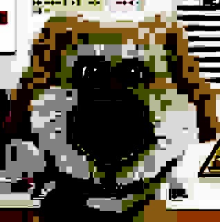 Create meme: pixel pug, pixel dog, pixel art dog