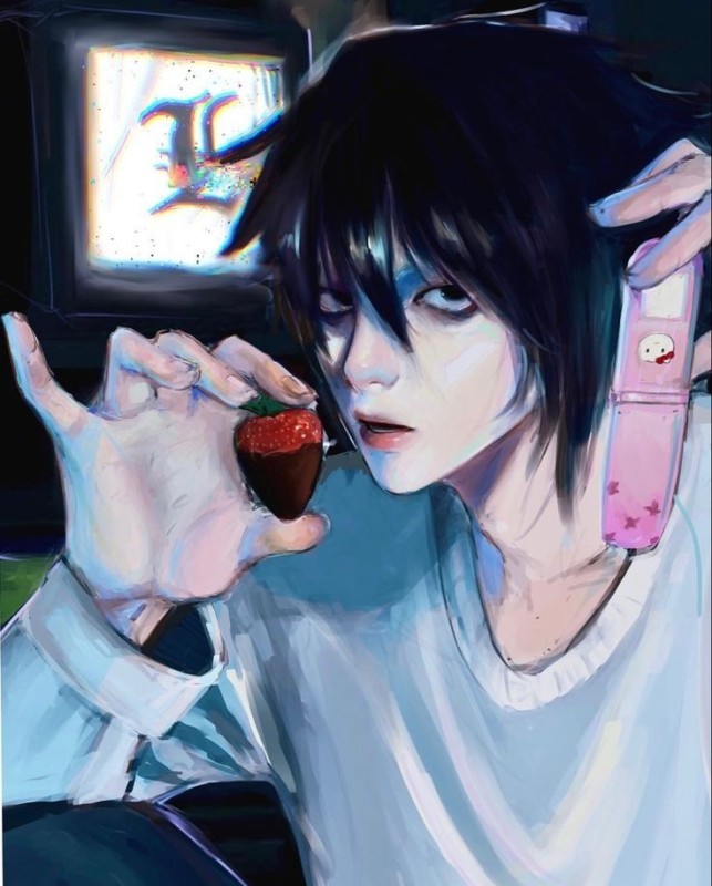 Create meme: l Death note art, l Death note art, figure 