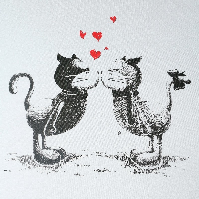 Create meme: cats in love animation, cats in love drawings, cats in love drawing