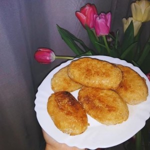 Create meme: potato zrazy, potato pancakes, photo of grandma's fried pies