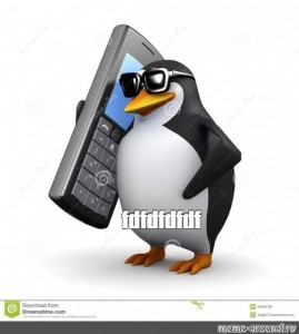 Create meme: 3d penguin meme, penguin with phone meme, the penguin with the phone