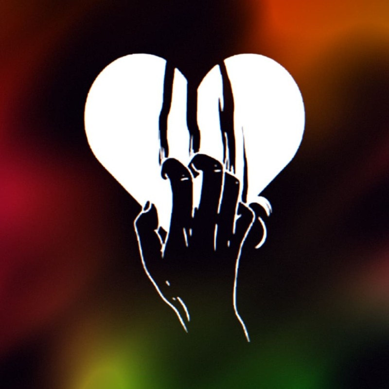 Create meme: light bulb icon, light bulb icon, broken hearts on a black background
