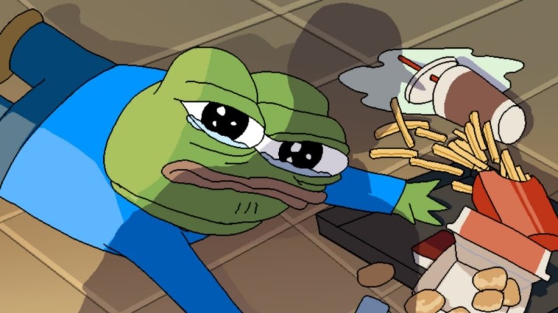 Create meme: the fallen frog pepe, Pepe the frog, Pepe the frog fell