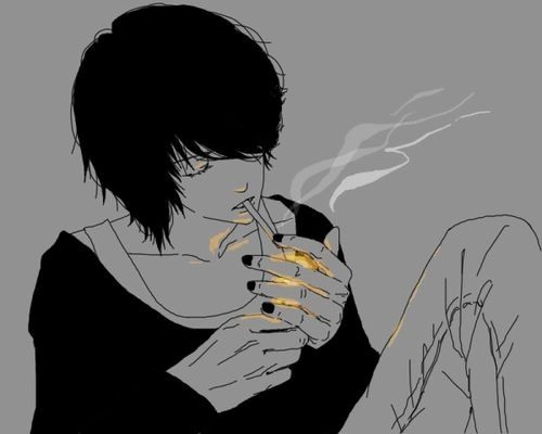 Создать мем: курящий аниме, аниме арты парней, парень с сигаретой арт