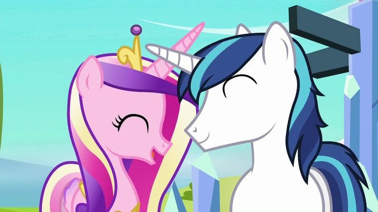 Create meme: Shining Armor and Princess Cadence and Flurry Hart, my little pony cadence and shining armor, pony 