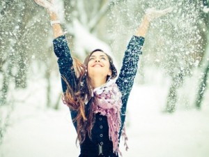 Create meme: last day of winter girls, spring snow happiness, the girl smiles in the winter sun