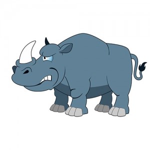Создать мем: бегемот на белом фоне, носорог, носорог из мультика