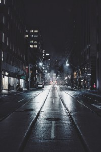 Create meme: night street, dark street pictures, night city street