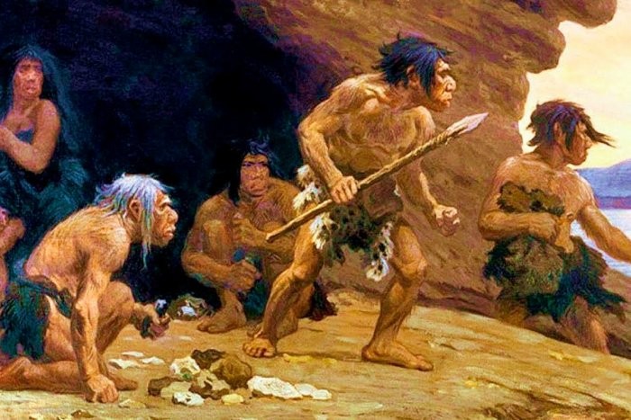 Создать мем: палеолит неандертальцы антропология, неандерталец (лат. homo neanderthalensis), неандертальцы у пещеры ле-мустье