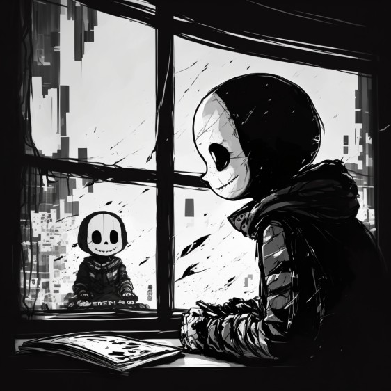 Создать мем: персонажи undertale, санс грустный, санс арт