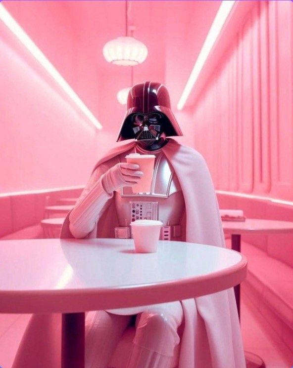 Create meme: Darth Vader , star wars darth vader, Darth Vader with coffee