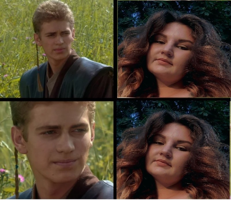 Create meme: Anakin and Padme on a picnic, meme Anakin and Padme on a picnic, Anakin and Padme