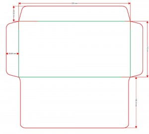Создать мем: макет конверта а4, трафарет конверта, развертка конверта для денег