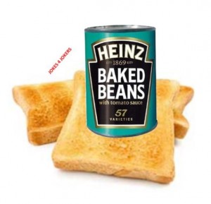 Create meme: beans on toast, baked beans, heinz baked beans logo