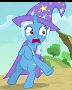 Create meme: trixie, my little pony, Frightened Trixie