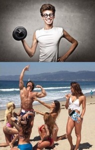 Create meme: man on the beach, Jeff Seid on the beach, rocking on the beach with a girl