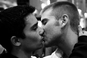Create meme: men's kiss, men kissing