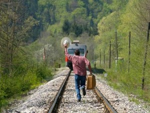 Create meme: passengers, by train, train