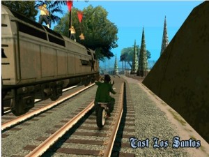 Create meme: grand theft auto san andreas on the other side of the rail, gta san andreas mission with train, GTA sa mission with the train