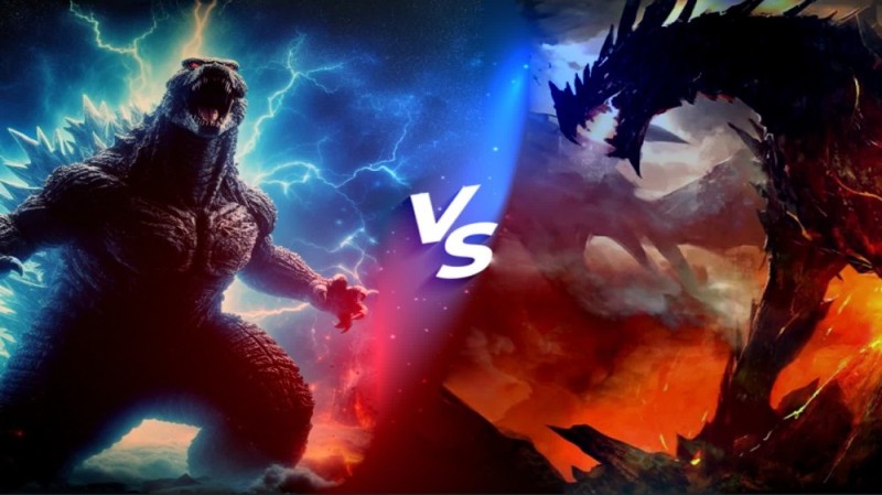 Create meme: Godzilla vs king Kong, Kong vs godzilla, Godzilla vs Kong The New Empire