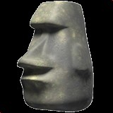 Create meme: Emoji moai, moai Emoji, sticker statue of moai