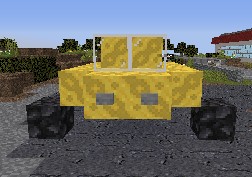Create meme: mod for cars in minecraft, bulldozer in minecraft, bulldozer in minecraft mods