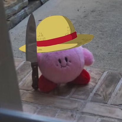 Create meme: Kirby with a knife, kirby memes, kirby knife