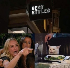Создать мем: мемы, woman yelling at a cat мем, мем женщина и кот