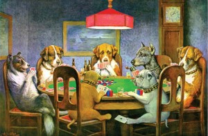 Создать мем: кассиус кулидж собаки играющие в покер, кассиус маркеллус кулидж картины собаки, играющие в покер, кассиус кулидж собаки картины