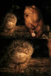 Create meme: the hedgehog and the bear meme, hedgehog in the fog the joke, hedgehog in the fog