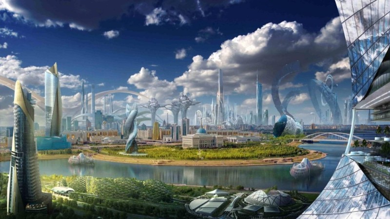 Create meme: future city, the city of the future art, the world of the future