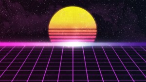 Create meme: synth, retrowave background, retro wave