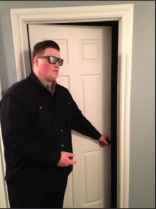 Create meme: Wallpaper man opens the door, Male, meme with the guard at the door with glasses