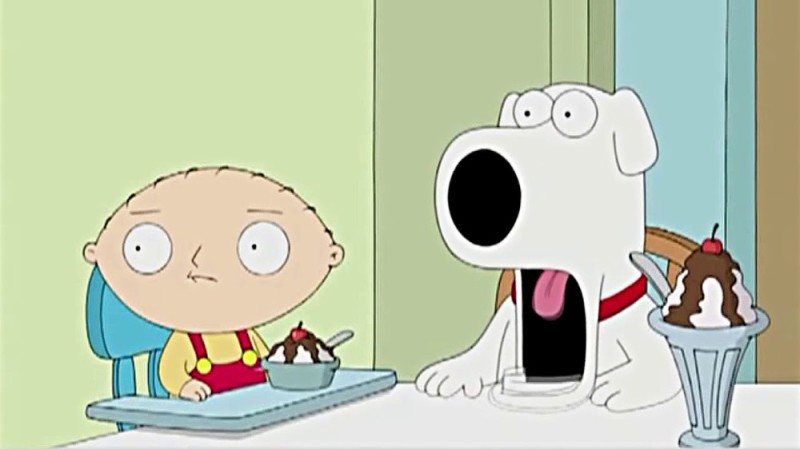 Create meme: Brian Griffins, Brian Griffin with his jaw hanging open, Family guy brian jaw