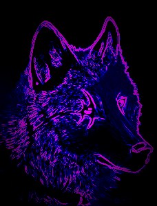 Создать мем: Темное изображение, неоновый фокс, волк
