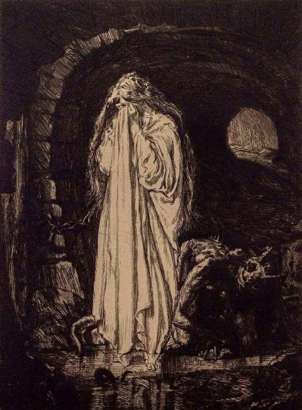 Create meme: marcel roux, etching, Christ on Olympus by max klinger