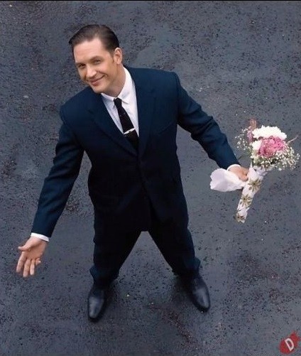 Create meme: tom hardy with flowers, tom hardy legend with flowers, Tom hardy 