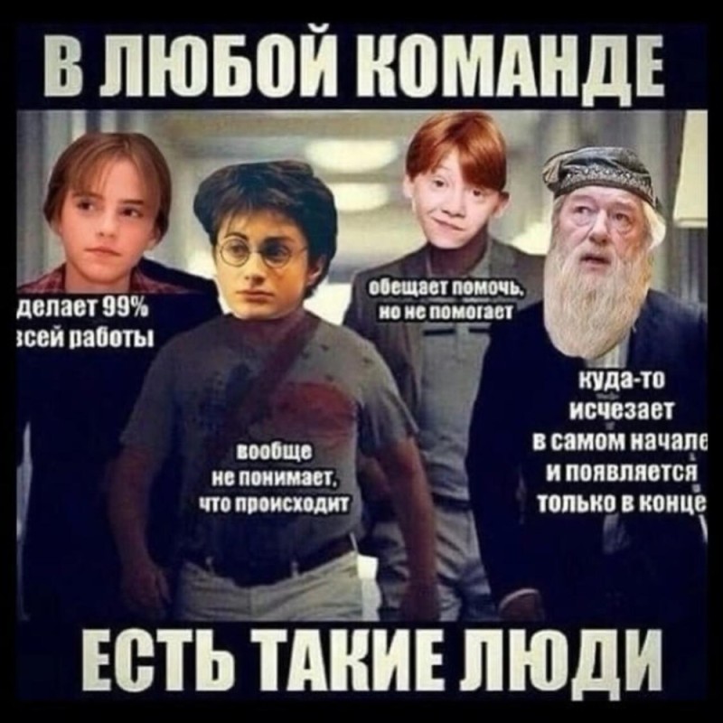 Create meme: in any team there are people, jokes about Harry Potter, the joke team