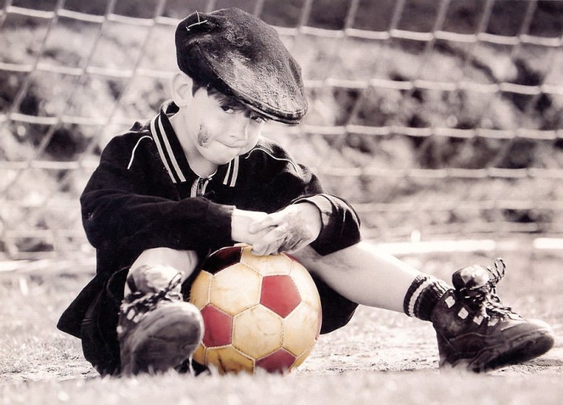 Create meme: boy , little soccer player , the latent stage