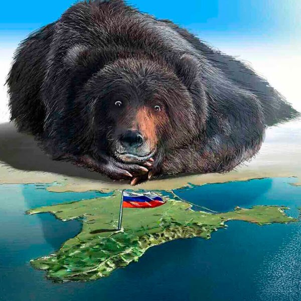 Создать мем: злой медведь, медведь крым, злой русский медведь