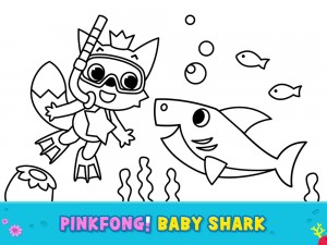 Создать мем: pinkfong baby shark, baby shark раскраска, baby shark pinkfong раскраска